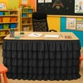 thumbnail image 3 of BH-JJSMGS Black Table Skirt Ruffled Tablecloth for Classroom Teacher Desk Skirt Back to School Supplies for Princess Girls Birthday Party Cake Dessert Decorations, 3 of 4