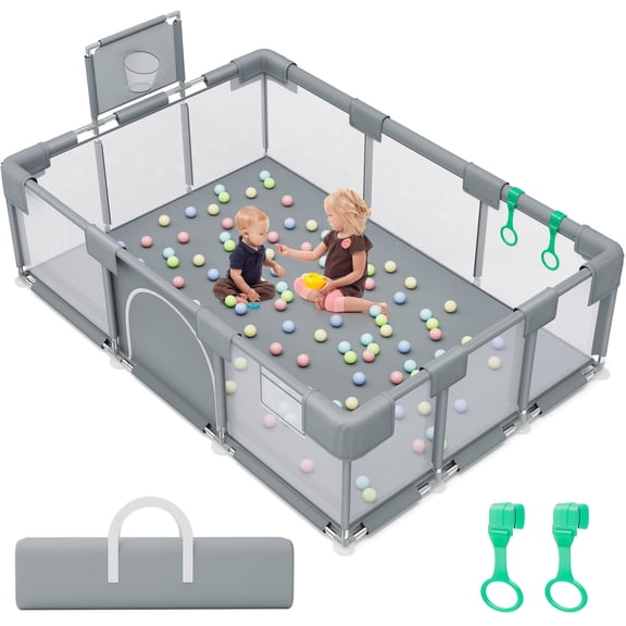 babyeap Baby Playpen,Random Style Extra Large Baby Playard,Playpen for Babies and Toddlers,Children Kids Play Fence for Indoors Outdoors,Gray