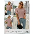 thumbnail image 7 of HUBERY Women Crewneck Ruffle Short Sleeve Cutout Solid Color Top, 7 of 7