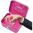 thumbnail image 4 of Caja fuerte pequeña con llave, hucha metálica portátil, hucha pequeña, caja de seguridad con cerradura y ranura, caja de seguridad con llave, hucha metálica para la recolección diaria de monedas,, 4 of 8
