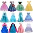 thumbnail image 2 of Disney Rapunzel Anna Elsa Princesa Vestido Niña Cenicienta Sirenita Ariel Disfraces de Cosplay Niños Bella Blancanieves Vestido, 2 of 5