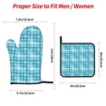 thumbnail image 2 of Naloa blue plaid Snowflake Oven Mitts and Pot Holders 4 pcs Set, Cooking Baking Grilling Kitchen Oven Glove for Cooking, 2 of 6