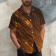 thumbnail image 2 of Mens Casual Manga Corta Botón Abajo Camisas Turndown Cuello Blusa de Impresión, Poliéster Ligero Top de la Moda para el Verano Al Aire Libre Y el Uso Diario, 2 of 6