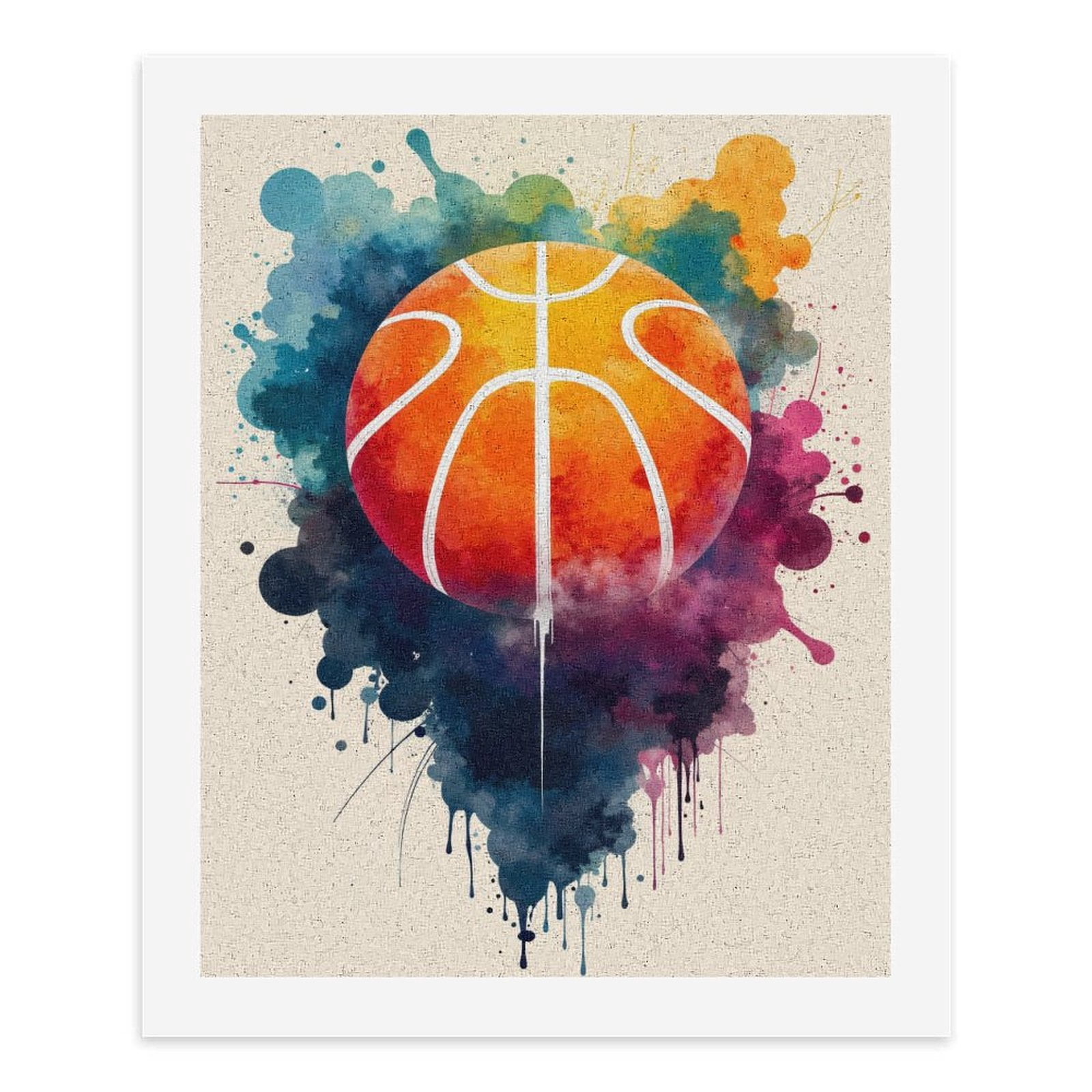 Paint By Numbers Kit for Adults Beginner - DIY Colorful Abstract Basketball Art Canvas Painting Kits for Adults, Frameless Paint By Number for Adults for Home Wall Decor 16x20 Inch