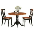 thumbnail image 2 of East West Furniture Dublin 3-piece Dining Set w/ Leather Chairs in Black/Cherry, 2 of 2