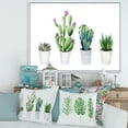 thumbnail image 2 of Designart 'Aloe Vera Cactus Succulent Home Plants In The Pots' Farmhouse Framed Canvas Wall Art Print, 2 of 5