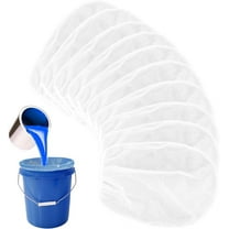 NOGIS 10pcs 1 Gallon Paint Strainer Bags, Paint & Liquid Filter Bags White Fine Mesh Bucket Strainer with Elastic Top Opening Paint Filtering Bag for Paint Gardening Hydroponics