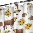 thumbnail image 3 of White Cow Sunflower Pattern Shower Curtain 36"x72" ,Bathroom Decorative Shower Curtains Set with 12 Hooks,Modern Waterproof Washable Shower Curtain, 3 of 6