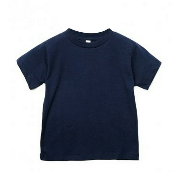 Bella + Canvas - Camiseta de manga corta con cuello redondo para niño (Azul marino)