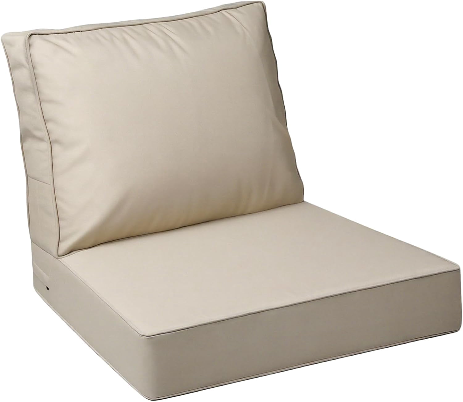 Outdoor Deep Seat Cushions with Double Welted Pillow, Waterproof, Fade-Resistant Patio Furniture Replacement Cushions, 24" x 24" x 5" + 24" x 19", Dark Gray