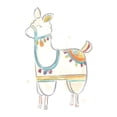 thumbnail image 3 of Vess, June Erica 12x12 Black Modern Framed Museum Art Print Titled - Blockprint Llama III, 3 of 5