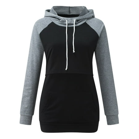 

MPWEGNP Womens Sleeve Sweatshirt Long With Pockets Tops Breastfeeding Hoodie Maternity Maternity blouse Ruched V Neck Dress Crop Tops for Women Maternity