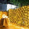 thumbnail image 3 of 200 LED Warm White Net Lights, 9.8x 6.6 ft Connectable Christmas Outdoor String Mesh Lights with 8 Lighting Modes, Waterproof Fairy Lights Plug in for Xmas Tree Holiday Party Garden Decoration, 3 of 12