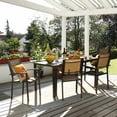 thumbnail image 2 of Devoko  Patio Dining Table 59" x 35" Outdoor Furniture Metal Rectangular Table, Brown, 2 of 7