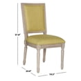 thumbnail image 4 of SAFAVIEH Buchanan 19''H Linen Rect Side Chair Spring Green / Rustic Grey, 4 of 7