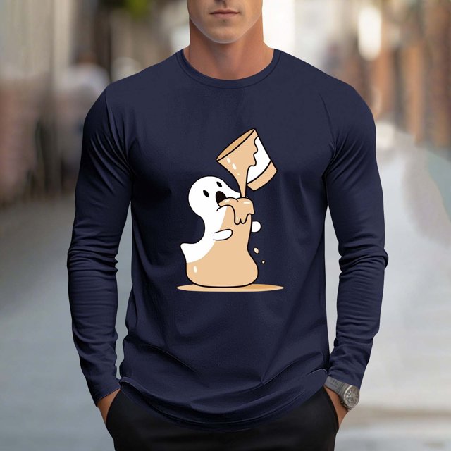 Blusas y camisas de manga larga y cuello redondo para hombre, moda informal, estampado, deportivas, de manga larga y cuello redondo, blusas, camisas, blusas para hombre, poliéster