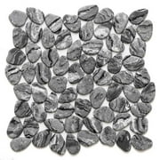 The Tile Life Recycled Cenote Pebble Graphite 13x13 Glass Floor & Wall Tile, Case of 14 (14 Sq. ft.)