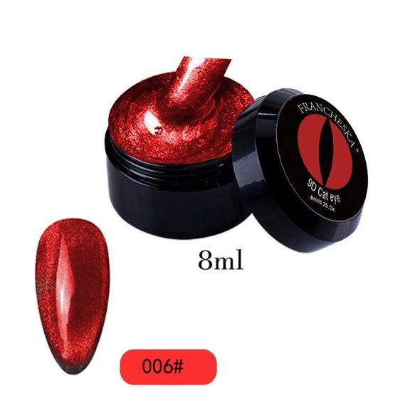 9D Cat Eye Nail Gel - Magnetic Gel Polish 8ml, Long-Lasting Shiny Chameleon Effect, Party Birthday Wedding Nail Art, Salon DIY Kit, UV LED Gel, Women, for Sensitive Skin Easter, Makeup Organizers