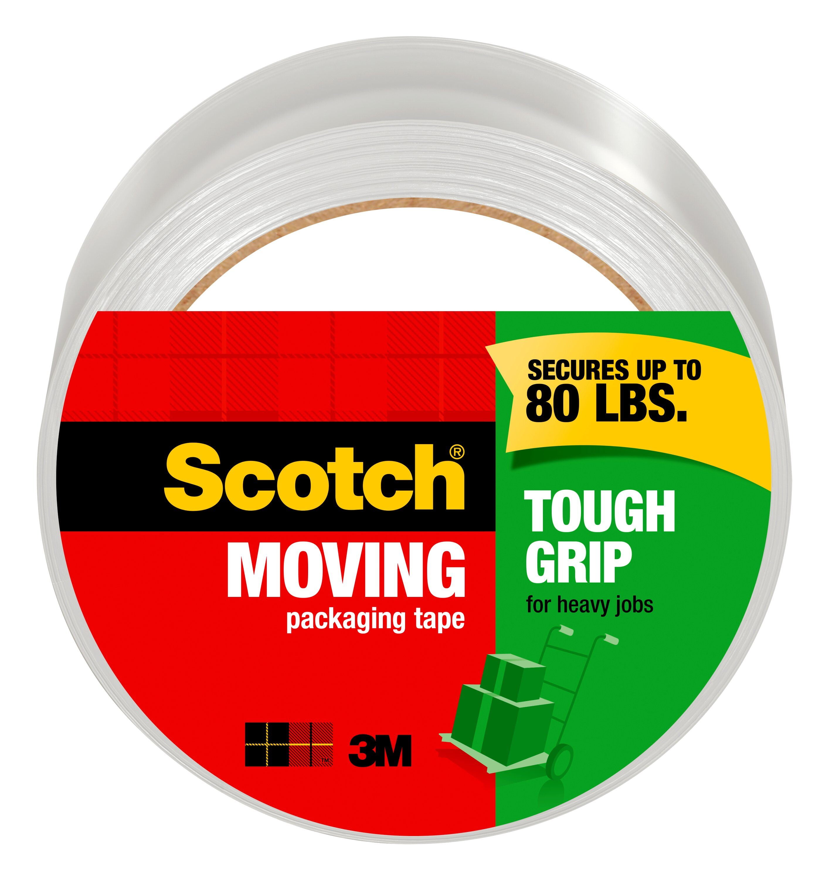 Scotch Tough Grip Packaging Tape, Clear, 1.88 in x 54.6 yd, 1 Roll