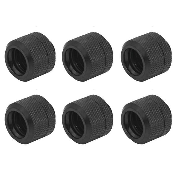 Dracaena 6 pack G1/4" thread to 14mm outer diameter, Hard Tubing Compression Fitting with high body design for Computer water cooling system ,Black