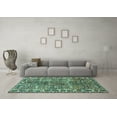 thumbnail image 3 of Ahgly Company Machine Washable Indoor Square Persian Turquoise Blue Traditional Area Rugs, 3' Square, 3 of 4