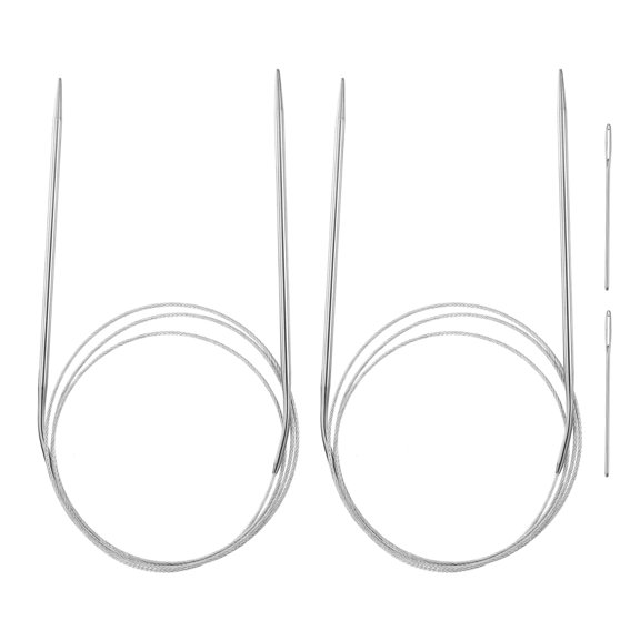 Uxcell Circular Knitting Needles Needles Stainless Steel for Knitting 2 Count Grey US 4/3.5mm x 47.24 inch (120cm)