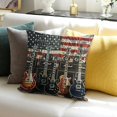 thumbnail image 3 of BANET  American Flag Throw Pillow Cushion Cover, Black and Us Bass Guitar Electronic Rock Music Theme Digital Graphic Work, Decorative Square Accent Pillow Case 20x20in, 3 of 5