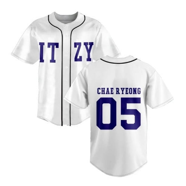Kpop ITZY None of My Business Merch Baseball Jersey T-Shirt Fashion V-Neck Short