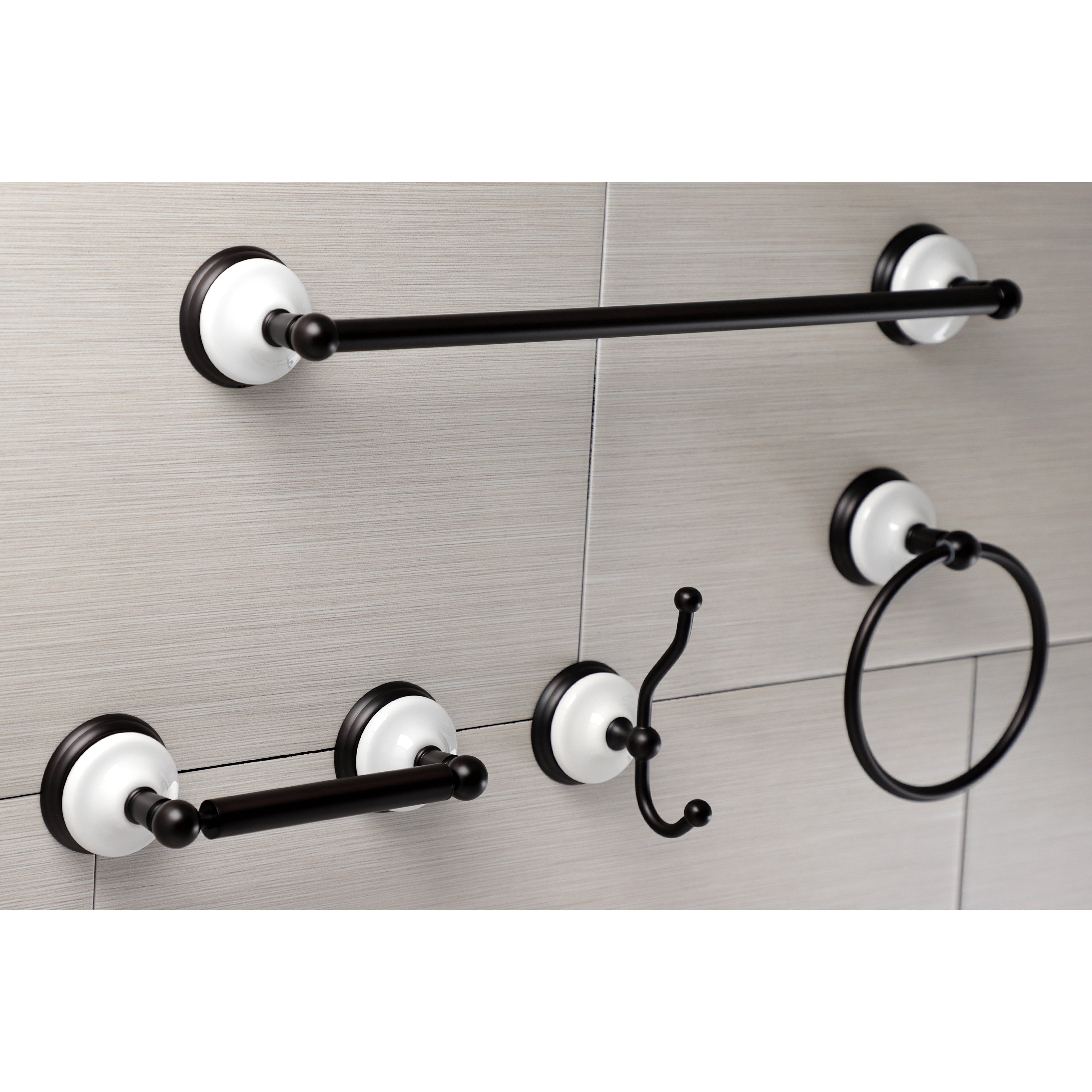 Kingston Brass BAK1112478ORB Victorian 4-Piece Bathroom Hardware, Oil Rubbed Bronze