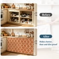 thumbnail image 4 of Orange Morocco Sink Skirt 11"W x 13"L,Dustproof Under Sink Curtain Skirt for Bathroom Kitchen,Farmhouse Ethnic Geometric Grid Aesthetic Adhesive Short Curtain Vanity Cover for Laundry Closet, 4 of 8