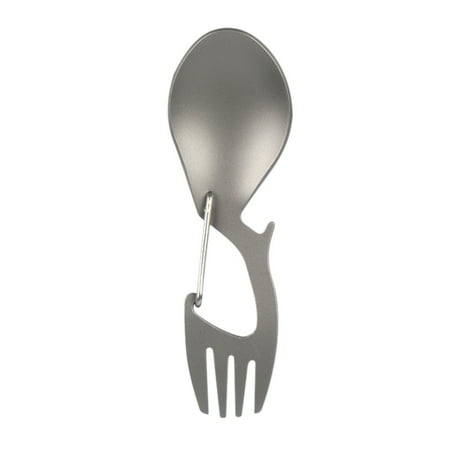 

2 in 1 Tableware Outdoor Camping Picnic BBQ Multi-functional Fork Spoon Hiking Traveling Accessories (Titanium alloy)