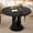 Black, variant on Virans 47.2" Round Dining Table for 4-6,Kitchen Dining Table with Double Curved Base & Back Panel Buckle Top,Modern Circle Dinner Table for Kitchens,Dining Rooms,Living Rooms,White