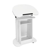 Mobile Desk Height Adjustable Computer Cart Work Station Rolling Presentation Cart Mobile Presentation Stand White