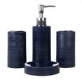 thumbnail image 1 of kieragrace KG Lola 4-Piece Bathroom Accessory Set  Ceramic Ridged Navy, 1 of 1