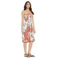 thumbnail image 3 of Oussum Women Short Tube Dress Sleeveless Summer Dresses, White & Peach, 3 of 6