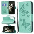 thumbnail image 2 of Wallet Case for Samsung Galaxy S22 Plus/S22+ 5G 2022,Allytech Embossed Butterfly PU Leather Scratch Free Credit Card Slots Holder Magnetic Snap Case with Hand Strap for Galaxy S22 Plus/S22+ 6.6",Green, 2 of 5