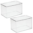 thumbnail image 6 of mDesign Plastic Playroom/Gaming Storage Organizer Box, Hinge Lid, 2 Pack, Clear, 6 of 9