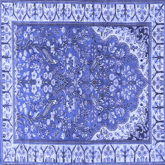 Ahgly Company Indoor Square Animal Blue Traditional Area Rugs, 7' Square