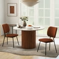 thumbnail image 4 of Gymax Set of 4 Fabric Armless Kitchen Dining Chair Padded Modern Accent Chair Orange, 4 of 9