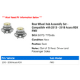 thumbnail image 2 of Rear Wheel Hub Assembly Set - Compatible with 2013 - 2018 Acura RDX FWD 2014 2015 2016 2017, 2 of 2