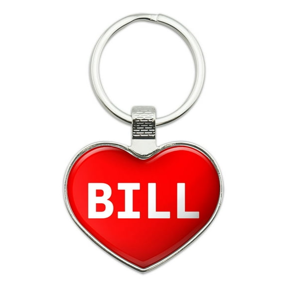 I Love Bill Heart Metal Key Chain