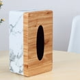 thumbnail image 4 of 3X Rectangular Marble PU Facial Grain Tissue Box Cover Napkin Holder Paper Towel Dispenser Container for Home Decor, 4 of 6