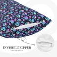 thumbnail image 3 of Gukieu Blue Skull Flower Print Plush Pillow Cover, Hidden Zipper Pillow Protector without Pillow Core, Suitable for Bedroom, Office, Car Decoration-14"x20", 3 of 6