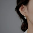 thumbnail image 3 of 925 Sterling Silver Disc Earrings Huggie Hoop for Women Teens Coin Hoop Earrings Cluster Drop Earrings Tassel, 3 of 5