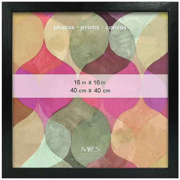 Art Shadow-Box 1-3 8in depth Black Wood 16x16 frame by MCS - 16x16