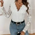 thumbnail image 5 of Lace Bodysuit Long Sleeve for Women Deep V Neck Going Out Shapewear Leotard Shirt White L, 5 of 7
