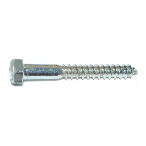 3/8" x 3" Zinc Plated Grade 2 / A307 Steel Hex Head Lag Screws HLSHS-408