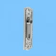 thumbnail image 2 of Renovators Supply Door Back Plate Chrome Finish Brass 7-1/4" Escutcheon Cover Beaded Doorplate w/Keyhole, 2 of 6