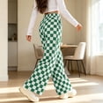 thumbnail image 6 of Njagoc3 Wide Leg Pants for Women | Drawstring Waist Checkered Trousers with Side Pockets | Relaxed Loose Fit for Fall Casual Daily Wear & Vacation Outings，Green，XXXL, 6 of 6