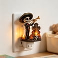 thumbnail image 6 of Day of the Dead Skull Plug In Night Light, Acrylic Sugar Skull Wall Lamp with Warm Glow, Halloween Decor for Bedroom Hallway Entryway Home, 6 of 6